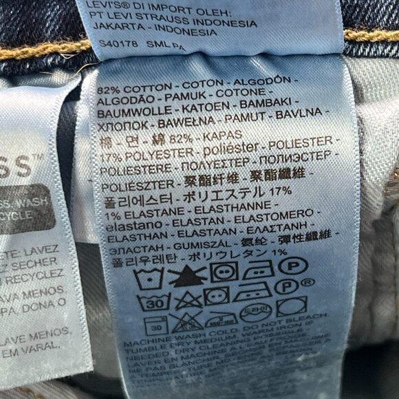 Levis 511 Jeans Mens 32 X 34 Blue Stretch Denim Slim Straight Leg - Picture 6 of 10